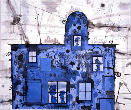 Big House, Mixed media on linen