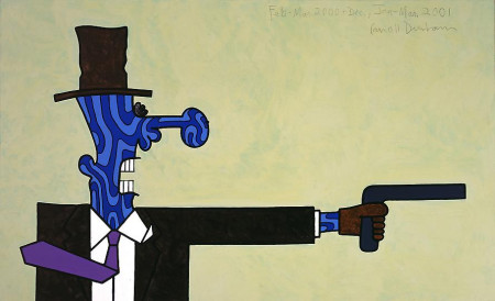 Blue Killer, Mixed media on linen