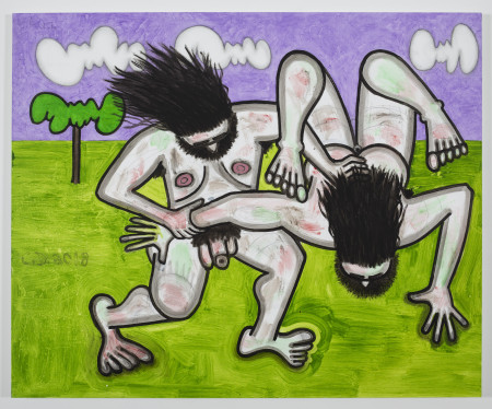 Clouds (1), Mixed media on linen