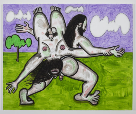 Clouds (2), Mixed media on linen