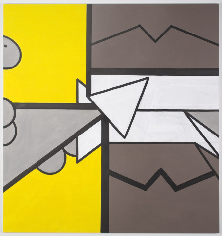 Dead, Yellow: Four, Mixed media on linen