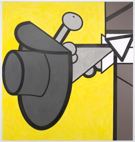 Dead, Yellow: One, Mixed media on linen