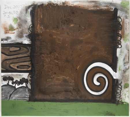 Distant Hills (Dead Tree), Mixed media on linen