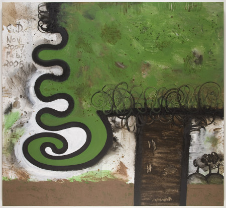 Distant Hills (Dry Tree), Mixed media on linen