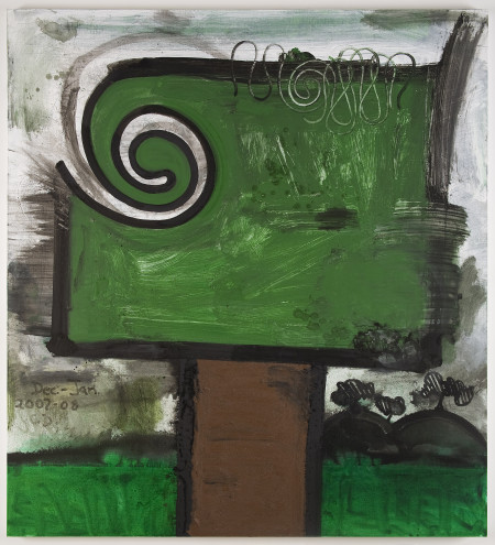 Distant Hills (one), Mixed media on linen