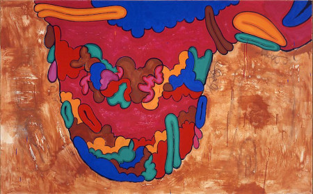 Down (Mound E), Mixed media on linen