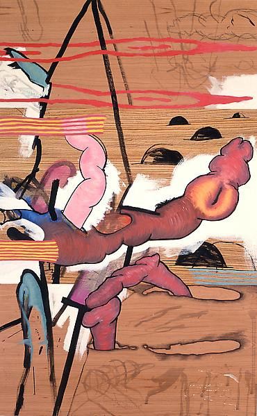 First Mix, Mixed media on cherry and zebra