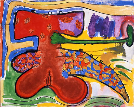 Green Extension, Flashe and gesso on cotton