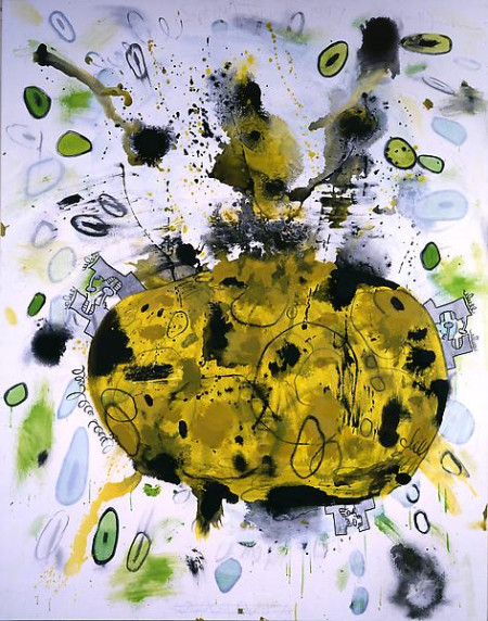 Green Planet, Mixed media on linen