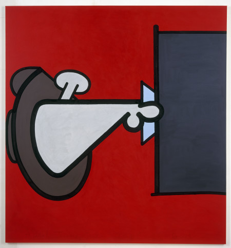 In Red Space (Two), Mixed media on linen