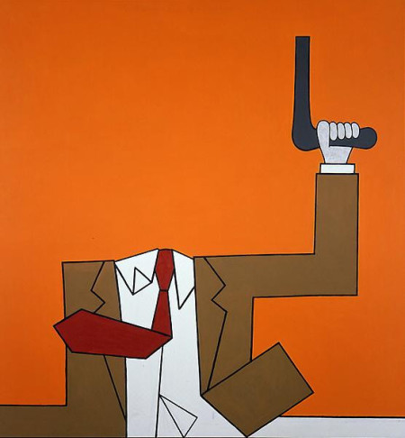 Invisible Killer, Mixed media on linen