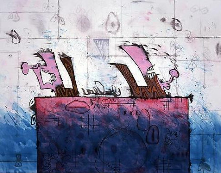 Island, Mixed media on linen