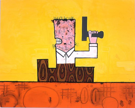 Killer, Mixed media on linen