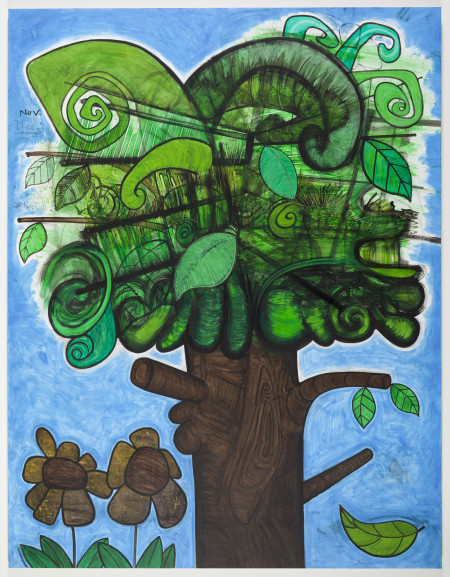 Late Trees #3, Mixed media on linen