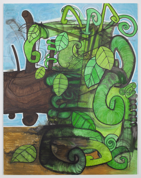 Late Trees #4 (Fallen), Mixed media on linen