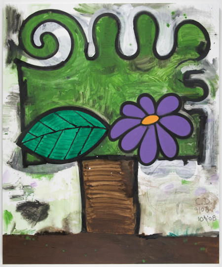 Leaf and Flower, Mixed media on linen