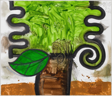 Leaf (five), Mixed media on linen