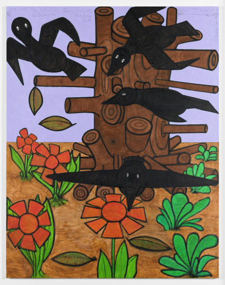 Left Turn, Mixed media on linen