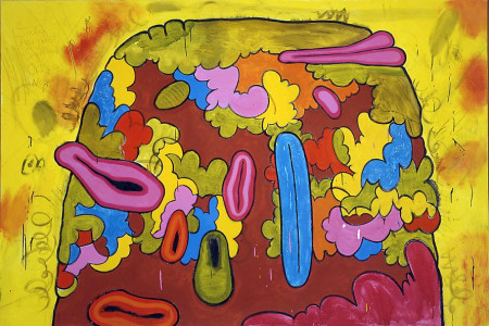 Mound F, Mixed media on linen