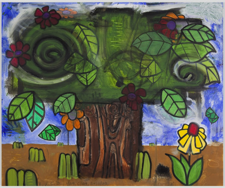 New Time Storm, Mixed media on linen