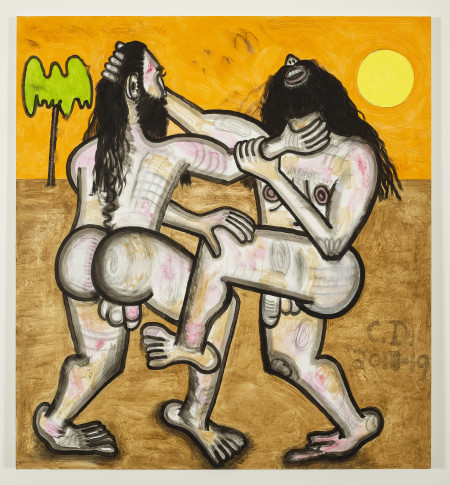 Orange Sky (1), Mixed media on linen