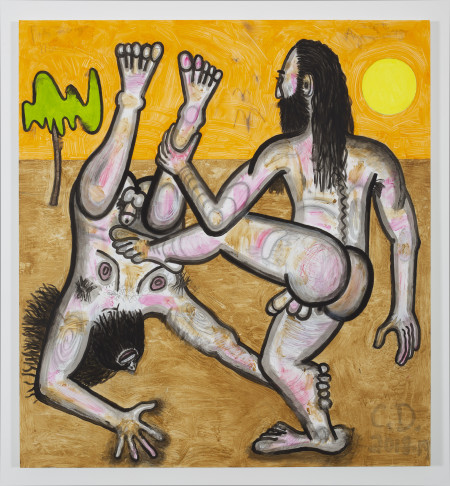 Orange Sky (2), Mixed media on linen