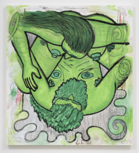 Qualiascope: Freefall (Three), Acrylic, crayon and pencil on linen