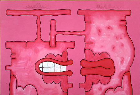 Ruby Vision, Mixed media on linen