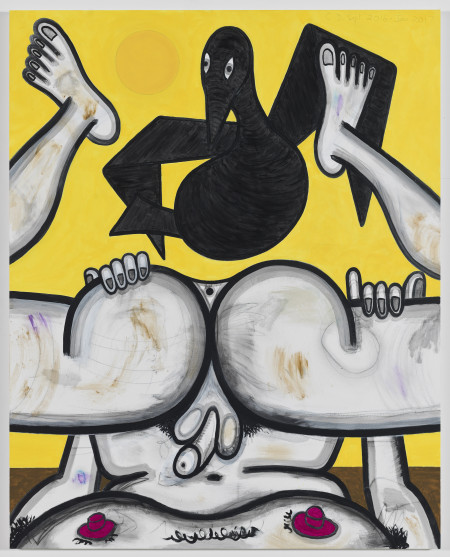 Self Examination (4), Mixed media on linen