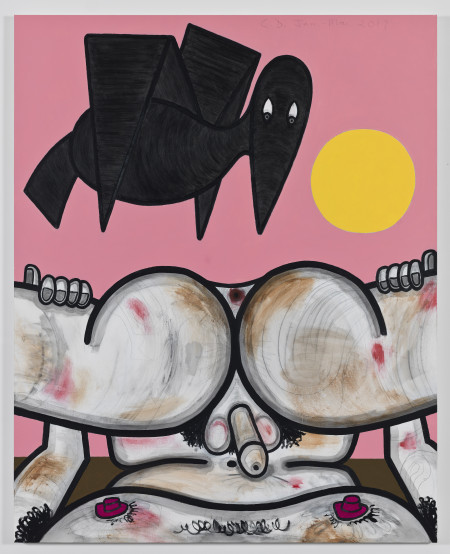 Self Examination (5), Mixed media on linen