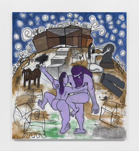 Sharing Space (5), Acrylic and pencil on linen