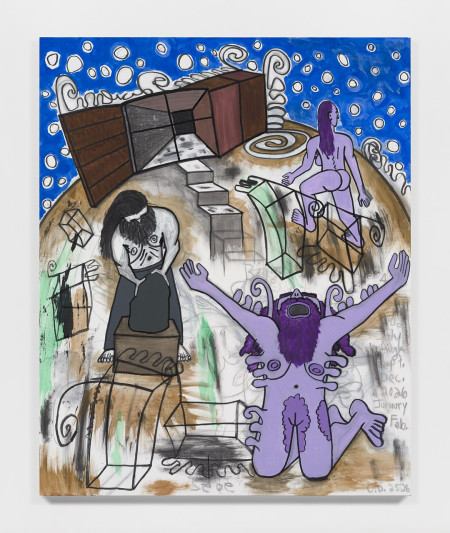 Sharing Space (7), Acrylic and pencil on linen