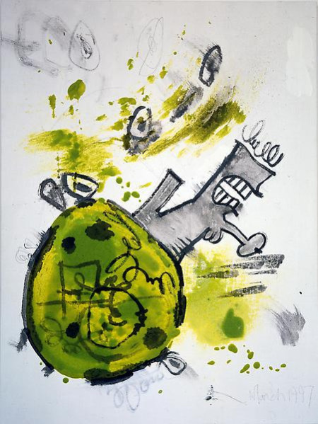 Small Planet III, Mixed media on linen