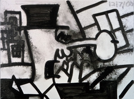 The Search for Orgone, E., Mixed media on linen