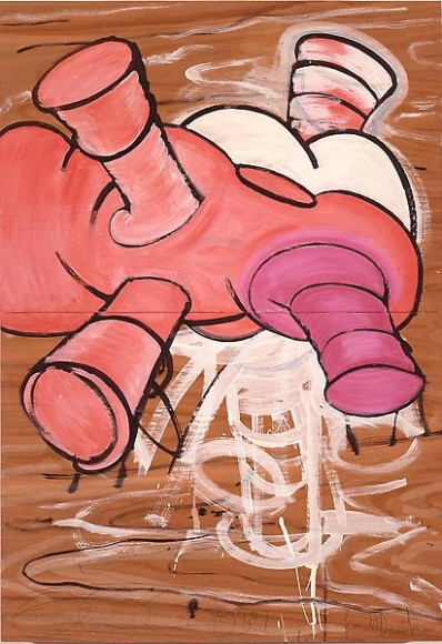 Untitled, Casein, dry pigment on two veneer panels (each 35 x 24 in)