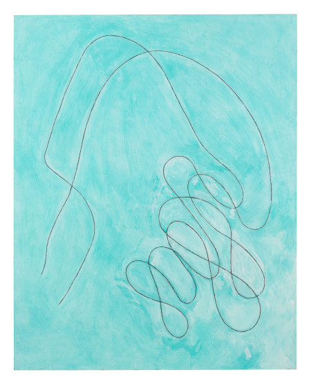 Untitled, Casein, charcoal and spackle on homasote panel