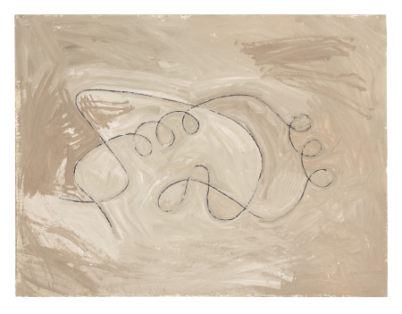 Untitled, Casein, charcoal and spackle on homasote panel