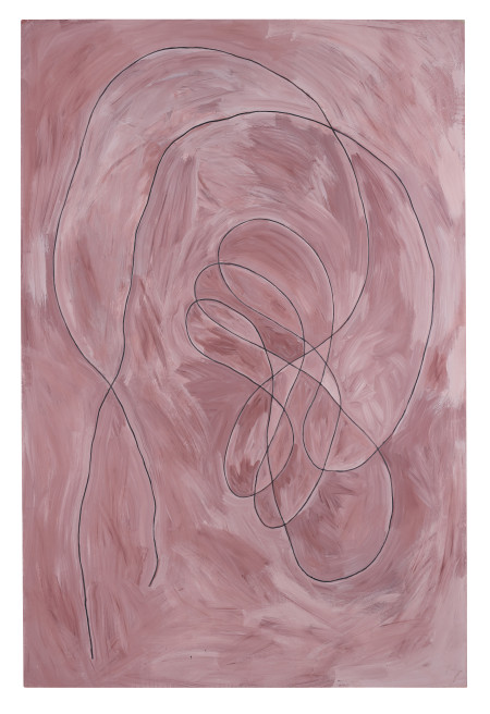 Untitled, Casein, charcoal and spackle on homasote panel