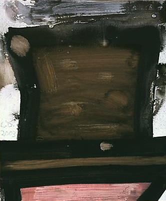 Untitled (Hat), Mixed media on linen