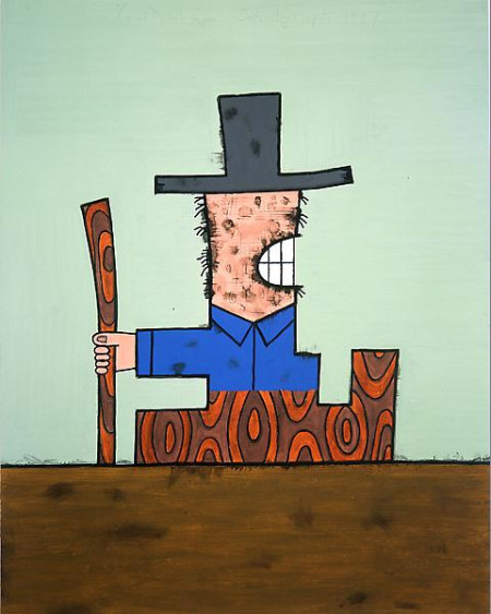 Wanderer, mixed media on linen