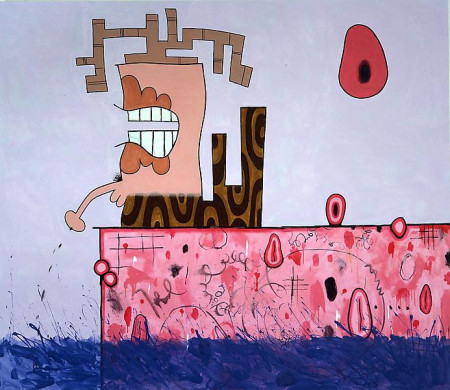 Water Master, Mixed media on linen