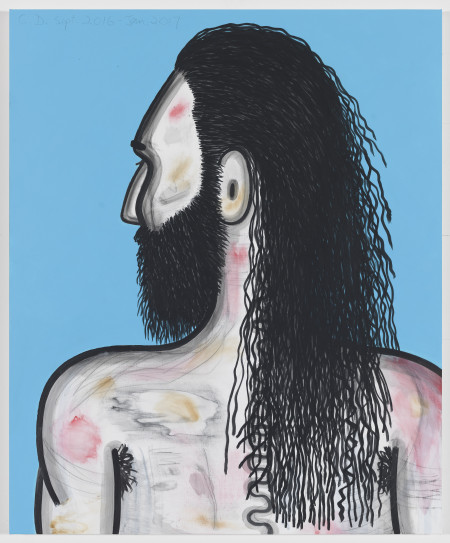 Wrestler (2), Mixed media on linen