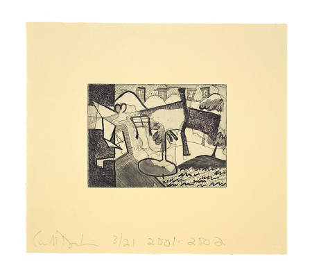 Atmospherics (Town), Portfolio of eight etchings on Queen Anne Bible Yellow Ruscombe paper, boxed