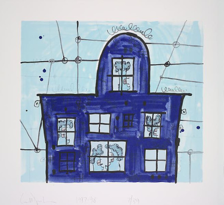 Blue House, Lithograph on Somerset Satin paper