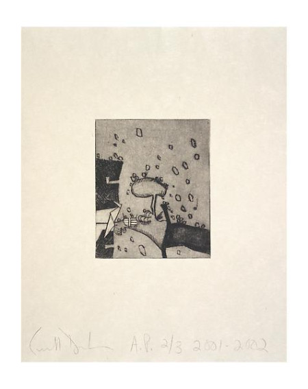 Collecting Dust, Portfolio of five drypoints on kozo misumi paper, with folder