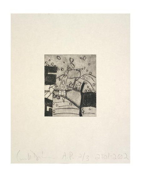 Collecting Dust, Portfolio of five drypoints on kozo misumi paper, with folder