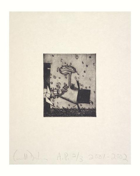 Collecting Dust, Portfolio of five drypoints on kozo misumi paper, with folder