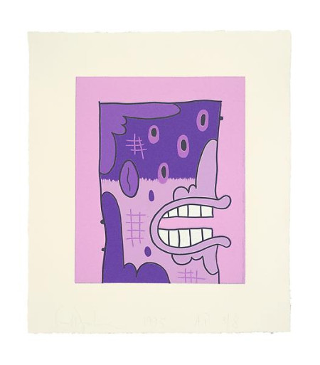 Purple Reduction Print, Reduction linoleum cut on Twinrocker handmade paper