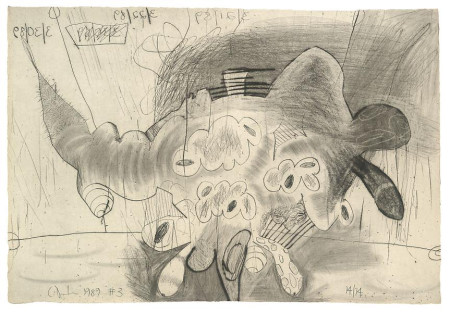 Shadows(#3), Drypoint on Richard de Bas handmade paper