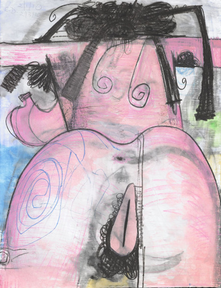 Untitled (2/1/10, 2/3/10), Monotype in watercolor and pencil with hand additions in pastel on Lanaquarelle paper